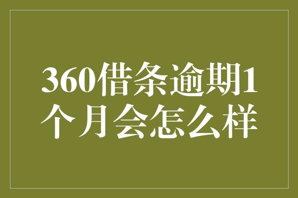 360借条逾期1个月会怎么样