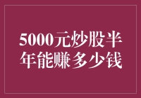 炒股新手指南：5000元炒股半年能赚多少钱？有答案了！