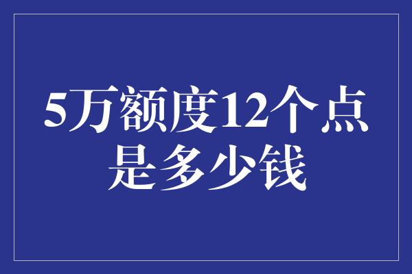 5万额度12个点是多少钱