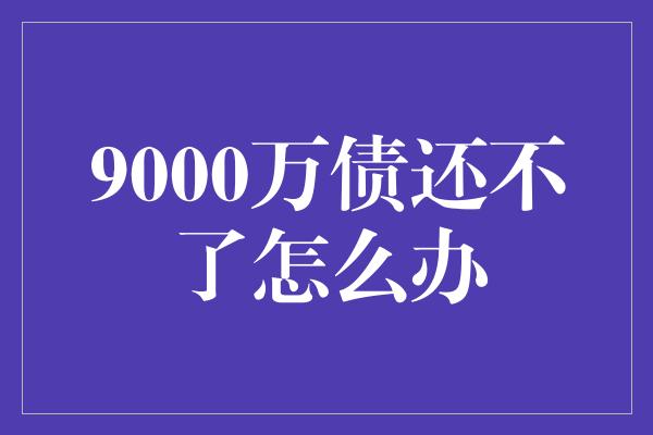 9000万债还不了怎么办