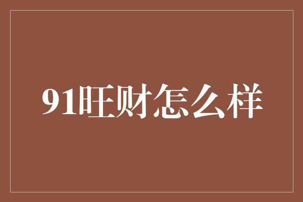 91旺财怎么样