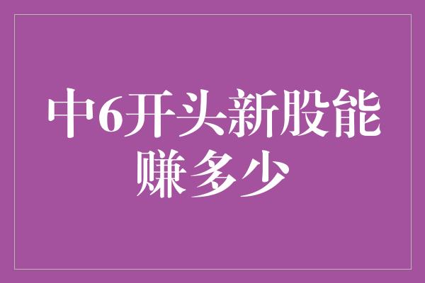 中6开头新股能赚多少