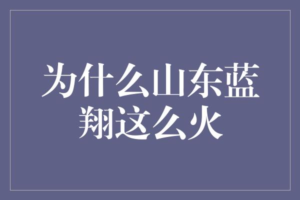 为什么山东蓝翔这么火