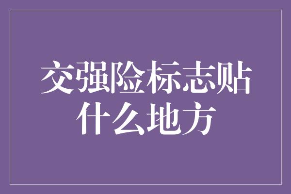 交强险标志贴什么地方