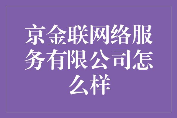 京金联网络服务有限公司怎么样