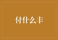 为什么付什么丰是理财新潮流？