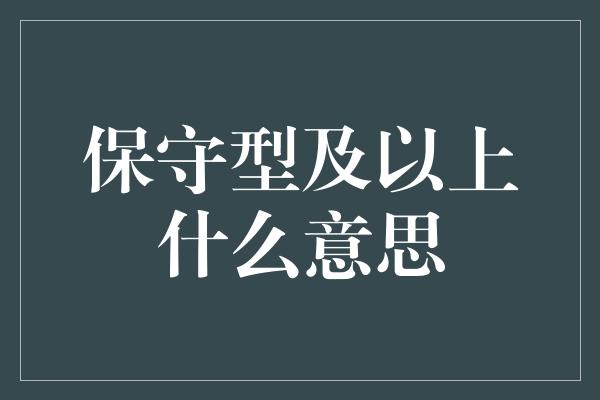 保守型及以上什么意思