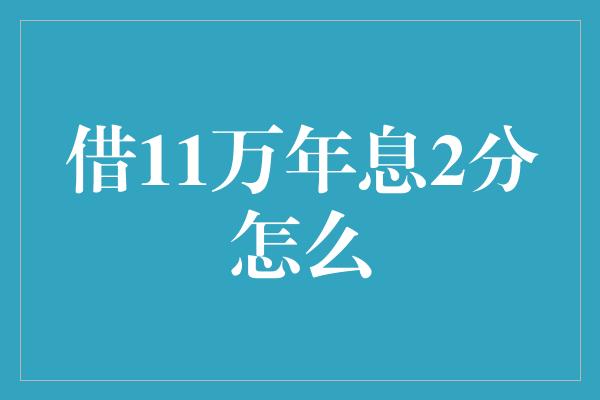 借11万年息2分怎么