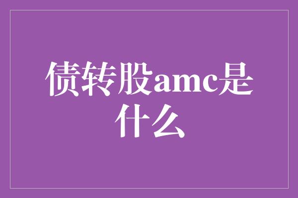 债转股amc是什么