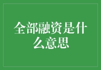 全部融资是什么意思？是让你的钱变成别人公司的股价？