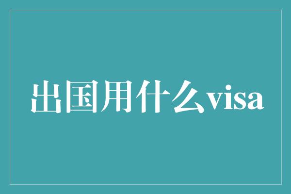 出国用什么visa