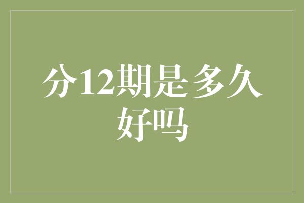 分12期是多久好吗