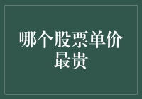 哪一个股票单价最贵？揭秘市场中的昂贵选择！