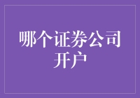 开户与投资：哪个证券公司才是您的理想之选？