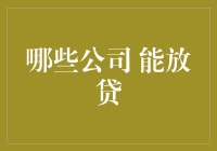 全球范围内哪些公司具备放贷资质及其对金融市场的影响