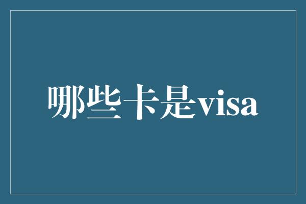 哪些卡是visa