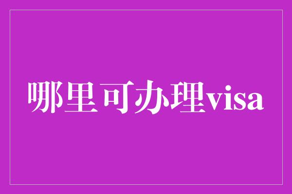 哪里可办理visa