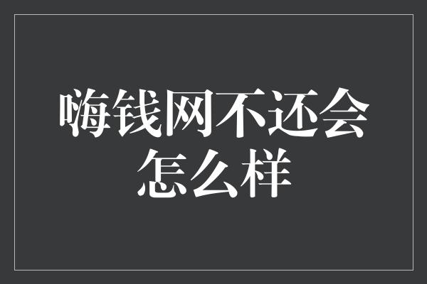 嗨钱网不还会怎么样