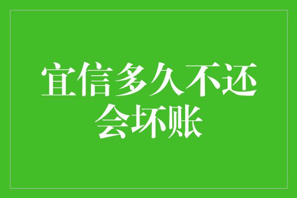 宜信多久不还会坏账