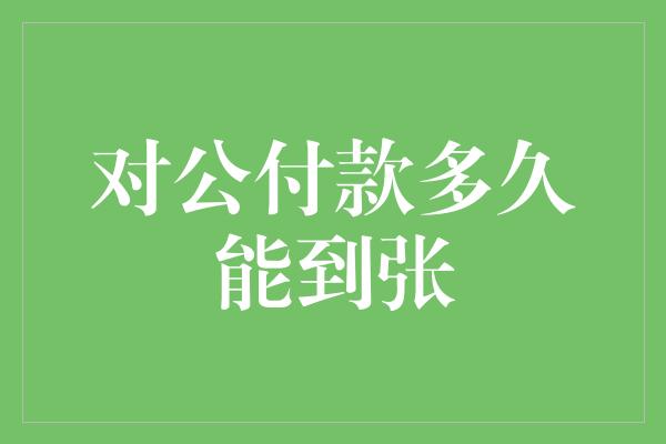 对公付款多久能到张