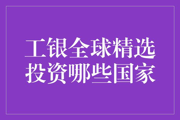 工银全球精选投资哪些国家