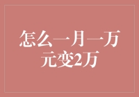 智慧理财：从一月一万元到两万元的财富倍增计划