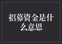 招募资金？听起来就像是在找钱嘛！