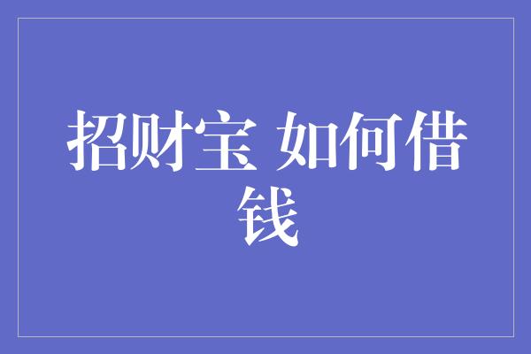 招财宝 如何借钱