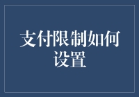 支付限制咋设置？