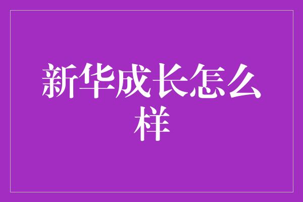 新华成长怎么样