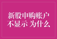 新股申购账户不显示？别担心，可能是你在玩股市捉迷藏！