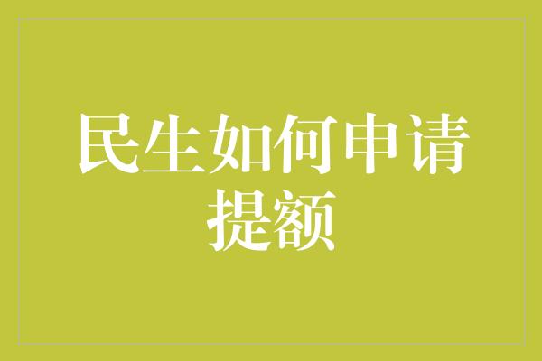 民生如何申请提额