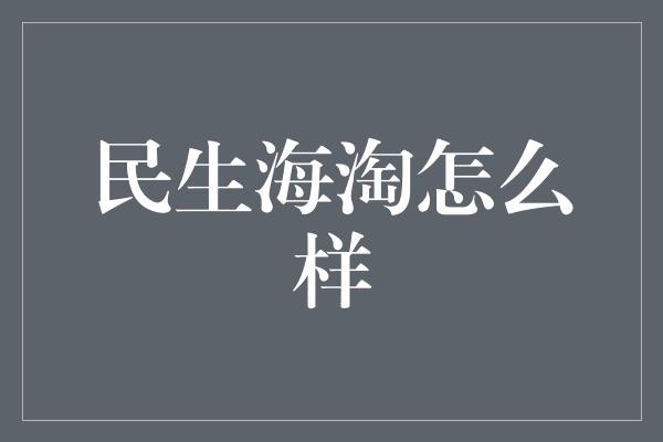 民生海淘怎么样