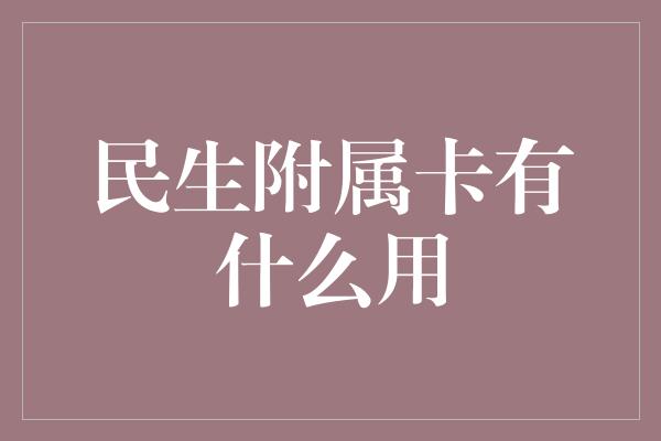 民生附属卡有什么用