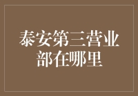 泰安第三营业部：探寻城市商业布局中的隐形枢纽