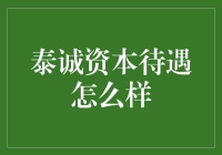 泰诚资本待遇揭秘：多维度解析投资职业的成长路径与福利待遇