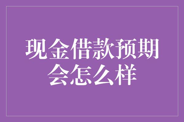 现金借款预期会怎么样