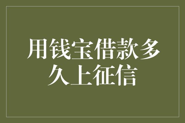 用钱宝借款多久上征信