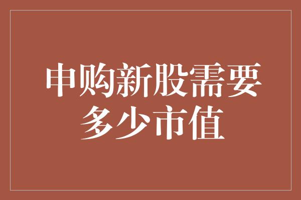 申购新股需要多少市值