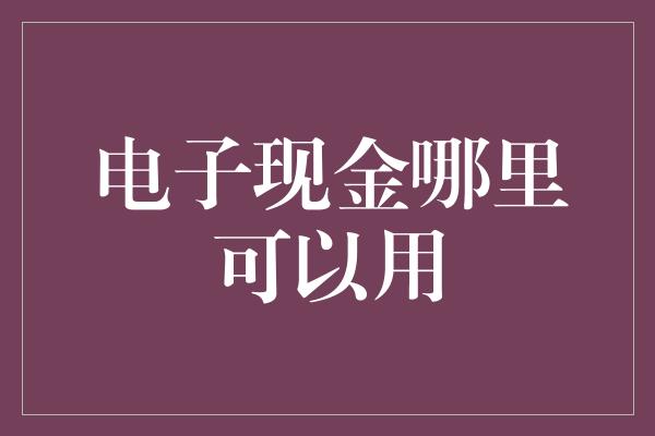 电子现金哪里可以用