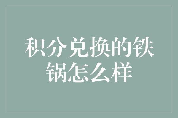 积分兑换的铁锅怎么样