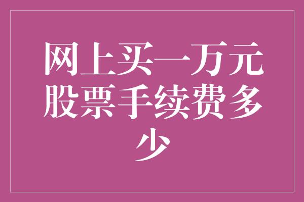 网上买一万元股票手续费多少