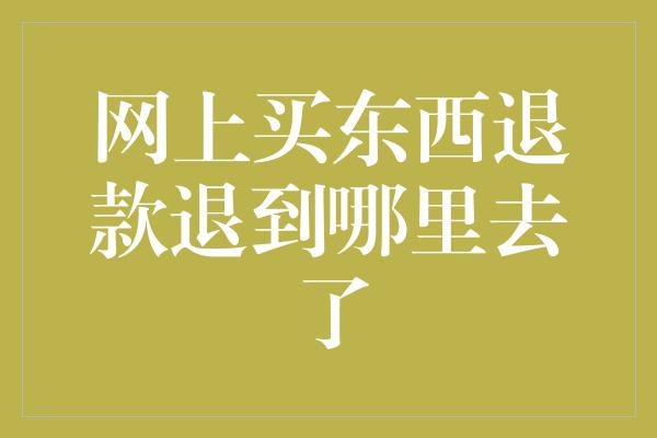 网上买东西退款退到哪里去了