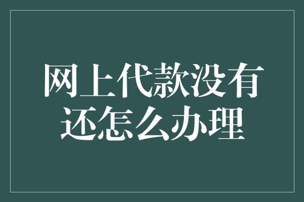 网上代款没有还怎么办理