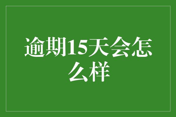 逾期15天会怎么样