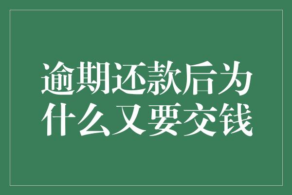 逾期还款后为什么又要交钱