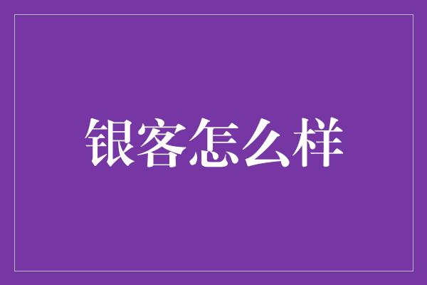 银客怎么样