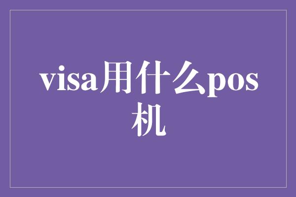 visa用什么pos机